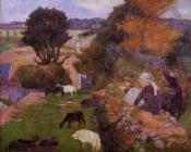 保罗高更 - Breton Shepherdess
